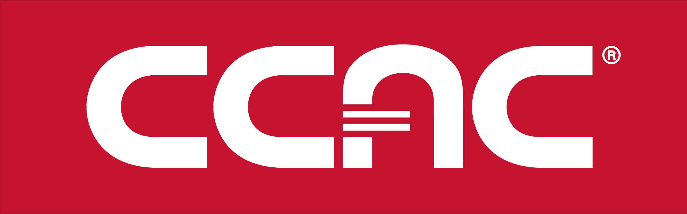 Community College of Allegheny County stylized as CCAC in white lettering over a red background.